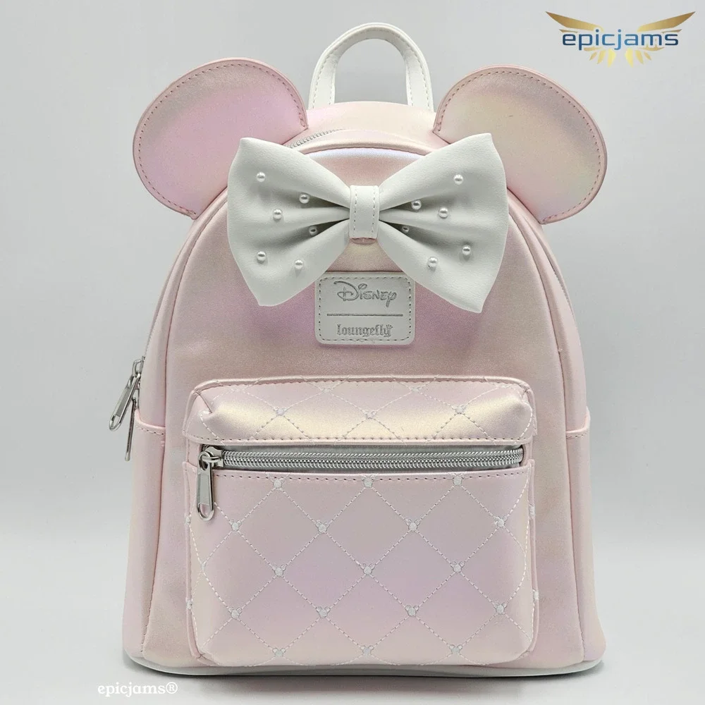 Loungefly Disney Minnie Mouse Pink Pearl Mini Backpack New